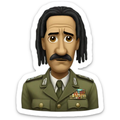Adolf Hitler Bob Marley dreadlocks vaping sticker