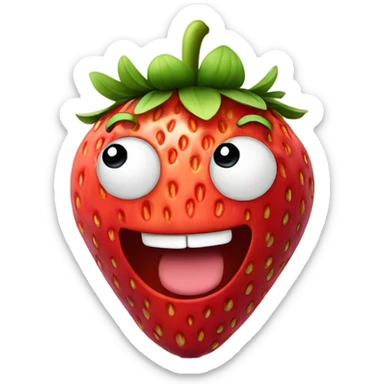 Strawberry animation with ayes,mouth and hands  sticker