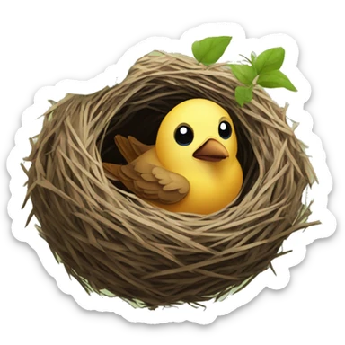 Bird in a nest sticker