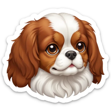 Cavalier King Charles spaniel brown and white sticker