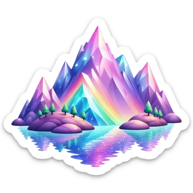 Iridescent glistening glossy sparkly shiny glittery scenery  sticker
