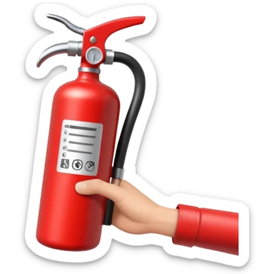 hand holding Fire extinguisher sticker