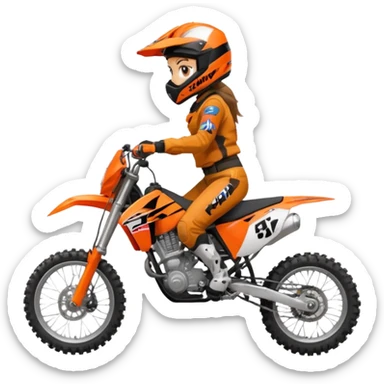 Motocross ktm orange dirt bike with 5”1’ girl on it sticker