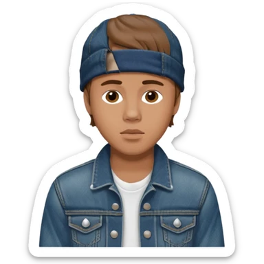 justin bieber, wear jean jacket sticker