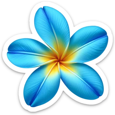 neon royal blue and cyan plumeria (no yellow) sticker