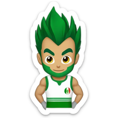 Vegeta avec le maillot algerien sticker