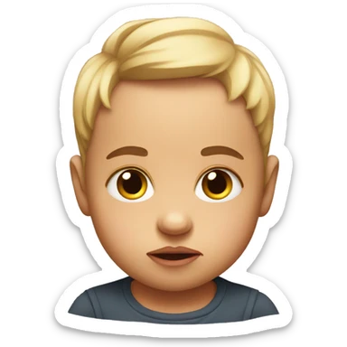 Baby doing serious face sticker