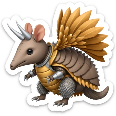 winged armadillo sticker