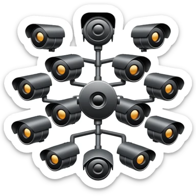 Circle of CCTV facing every direction  sticker