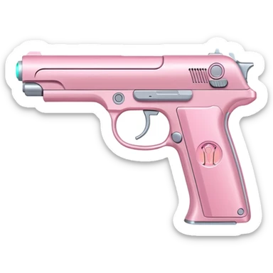 pastel pink futuristic pistol sticker