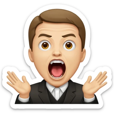 Evangelical preacher screaming sticker