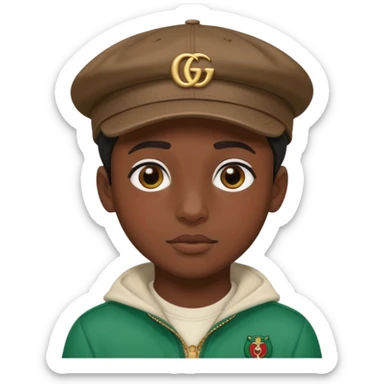Emoji menino moreno com boné da Gucci  sticker