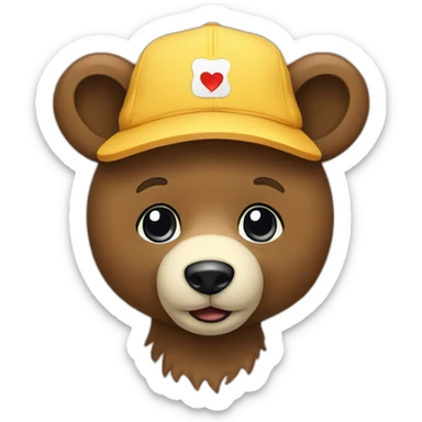 A bear with autism hat sticker