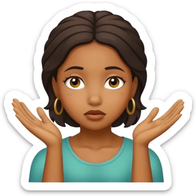 African American girl pleading face sticker