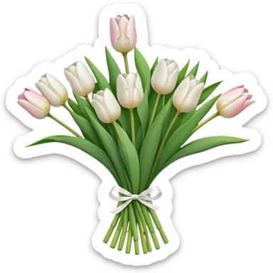 white tulip flower bouquet  sticker