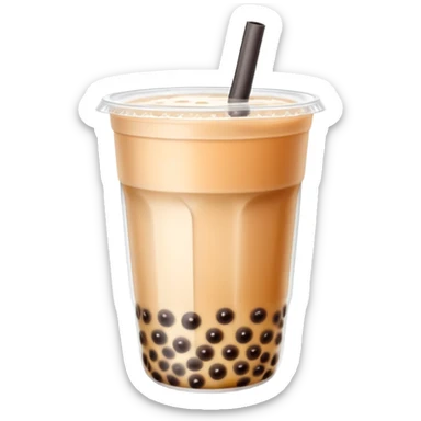 bubble tea with tapioca pearls sticker