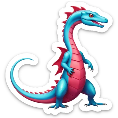Badass cool colorful salamence-salazzle-hybrid, full body sticker
