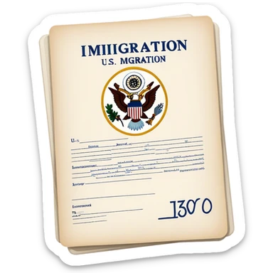U.S. Immigration "I-130 Approved" sticker