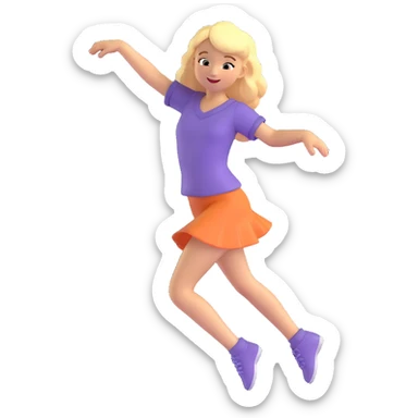 blond dancing girl, joyful dancing sticker