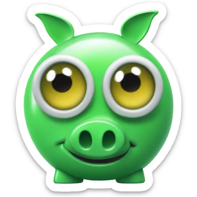 alien green piggy bank money  sticker