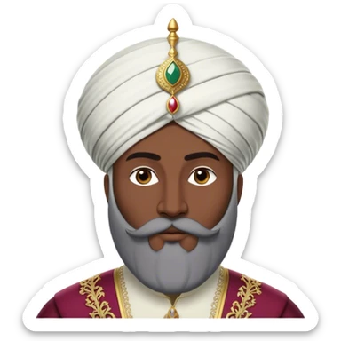​Cinematic Realistic Portrait of Suleiman the Magnificent, depicted as a regal Ottoman sultan adorned with a large, white, round, tall turban and a majesti beard, his commanding gaze bathed in warm, historic lighting that exudes timeless authority and grandeur, sticker