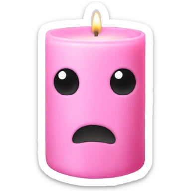Halloween light pink candle  sticker