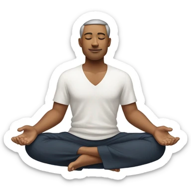 A man in the lotus pose practicing yoga, exuding tranquility and focus. sticker