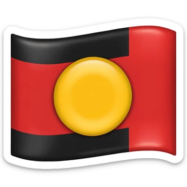 black and red country flag with a yellow circle in the middle sticker