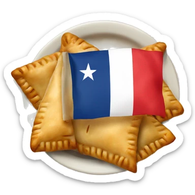 Empanadas with a little flag of Chile sticker