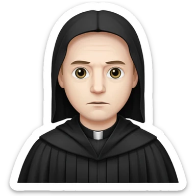 A preacher who's actually a demon.... but Noone knows it yet, in the style of your bleeding skull art. Dark gritty and menacing sticker