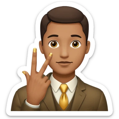 man gold ring on finger sticker