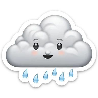 rainy white Cloud sticker