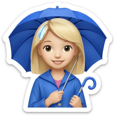 Loutre fille mignonne qui porte un parapluie dans sa main gauche  sticker