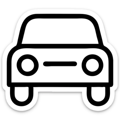 car, clean modern icon style, simple lines, easily recognizable, minimal details sticker
