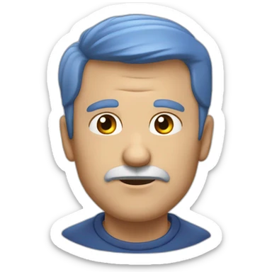 Homme chauve aux yeux bleus de 50 ans sticker