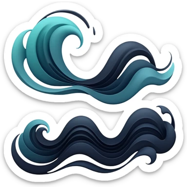 Shifting abstract forms with masculine undertone, flowing energy waves, symbolic style essence, minimal ethereal shapes sticker