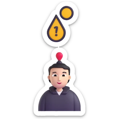 person with location indicator above their head sticker