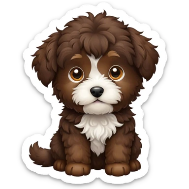 Dark brown Havapoo puppy sticker