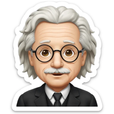 Einstein guiñando un ojo con gafas negras sticker