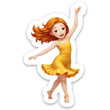 Ginger girl dancing in sunshine sticker