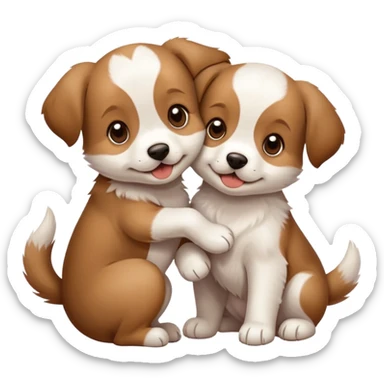 Two puppy best friends super super cute and excited. They love each other so much sticker