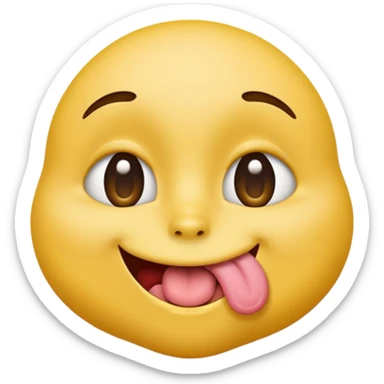 standard yellow emoji face leaning in for a kiss eyes rolled back tongue out exaggerated sticker