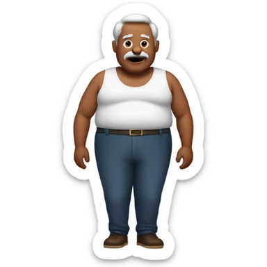 Grandpa with a fat stomach  sticker