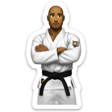 Tiger jiu-jitsu black belt with his arms crossed sticker
