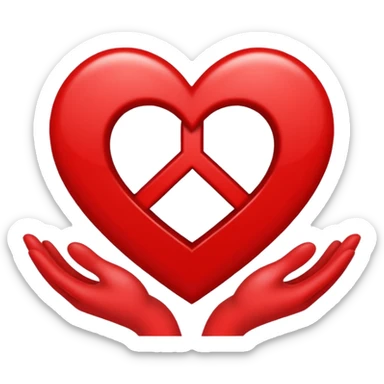 Quiero un emoji de amor y paz con la palomita encerrada en un círculo y un corazón  sticker