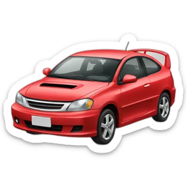 Car red with unicórnio sticker