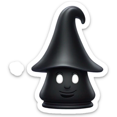 a cool black chess pawn, just the face, with a wizard hat sticker
