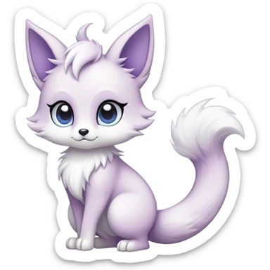 Kawaii bright fantasy ethereal anthro fursona Fakemon with tufted tail  sticker