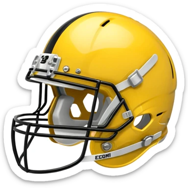 College football player helmet in yellow color sticker
