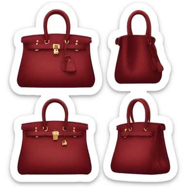 Dark red birkin bag sticker